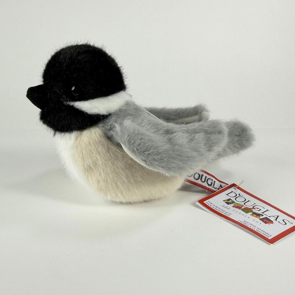 Chipper 7" Chickadee Douglas Plush Bird Stuffed Animal Black Capped Willow Tit